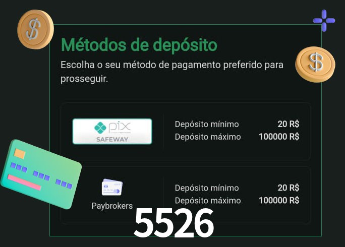 O cassino 5526 oferece uma grande variedade de métodos de pagamento